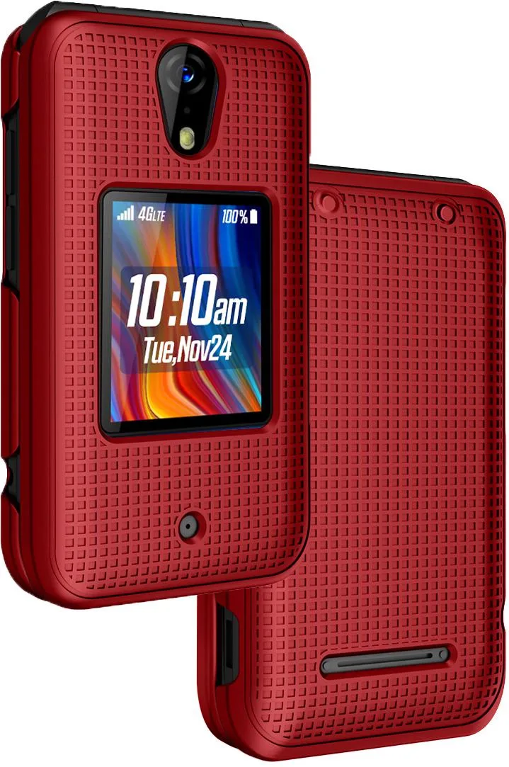 Nakedcellphone Nakedcellphone Grid Textured Slim Case Red for Schok Flip 2022 — product photo