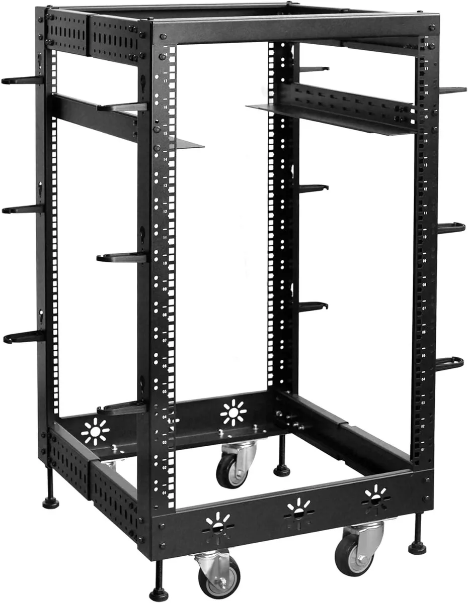 BFKK BFKK 18U 19" Adjustable Depth Server Rack 24-38" Black — product photo