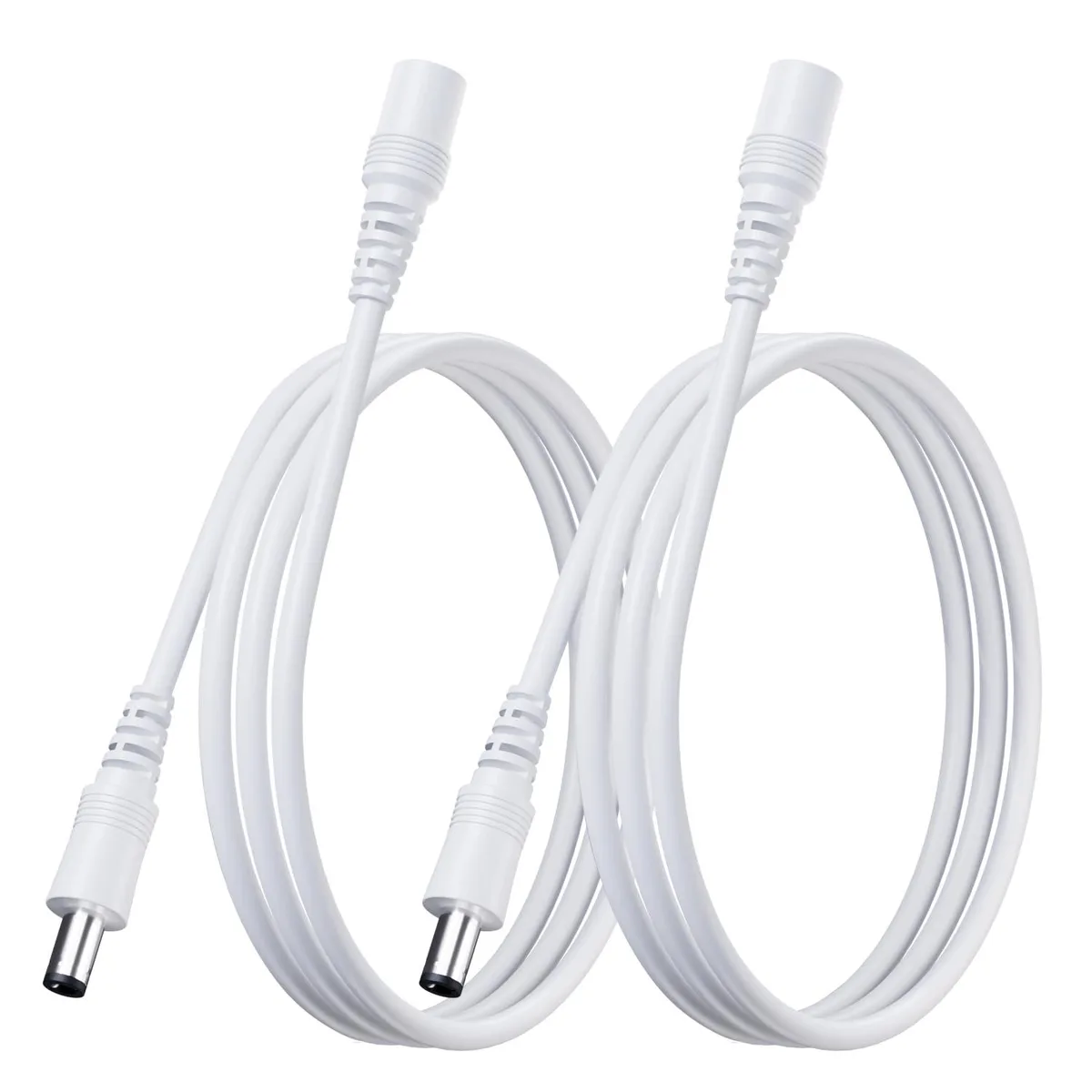  OXZEEWEE O-2PK-3FT DC-W 5.5mm x 2.1mm DC 12V Power Extension Cord White 2PCS 3FT — product photo