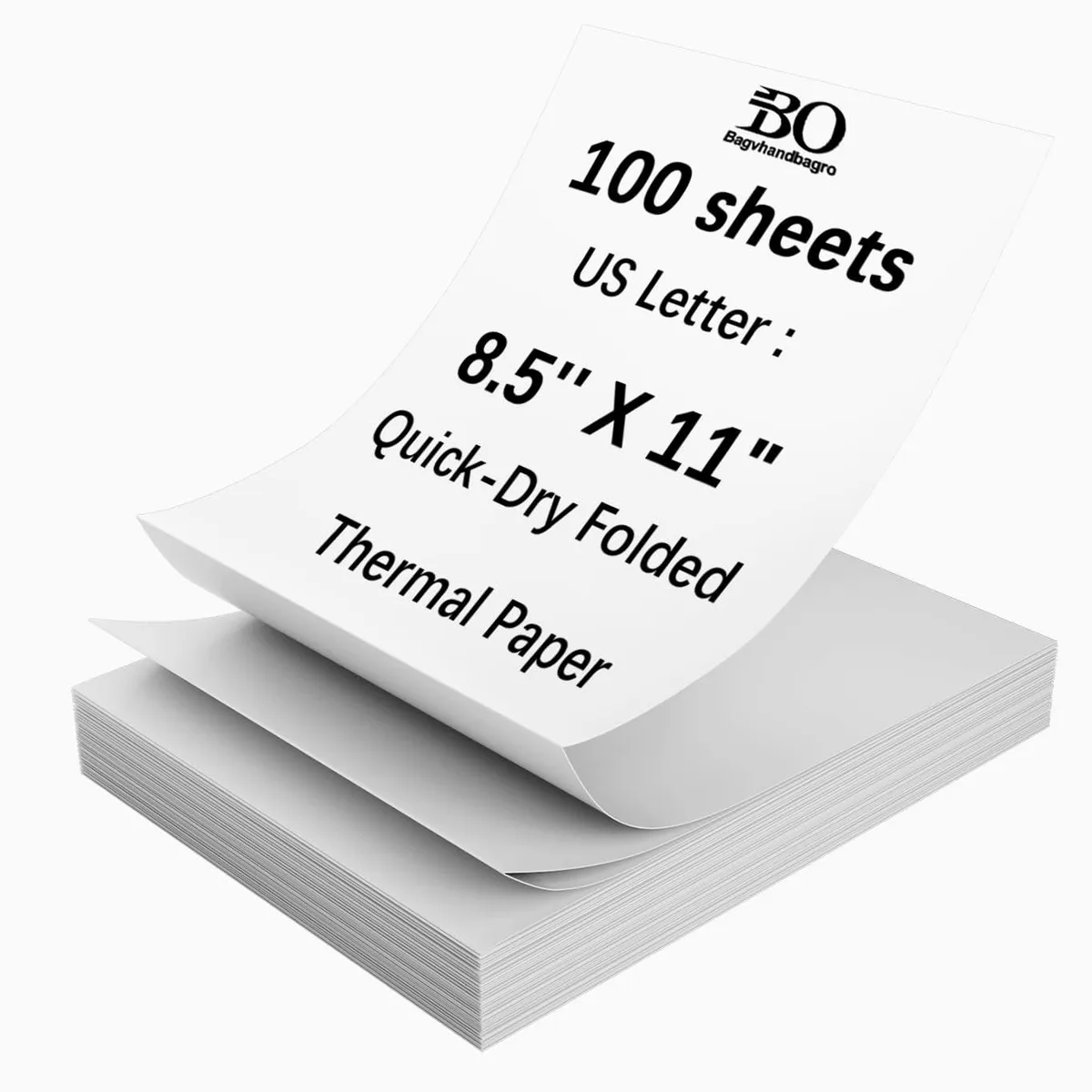  Thermal Paper 8.5 x 11 Inch 100 Sheets Glossy — product photo