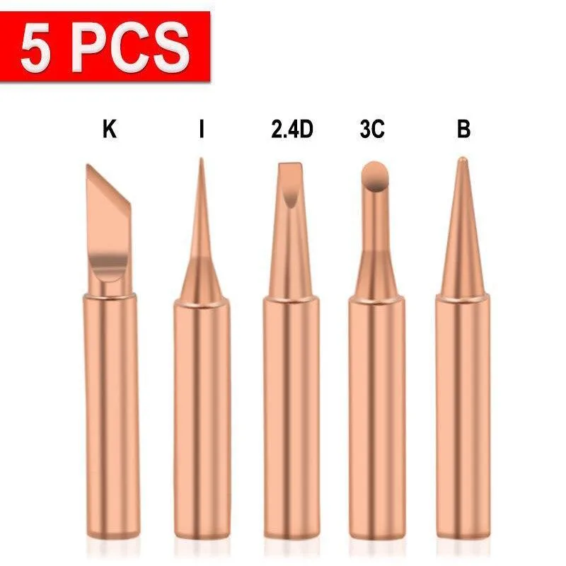 YINGHUA YINGHUA 900M Soldering Iron Tips Pure Copper 5pcs — product photo