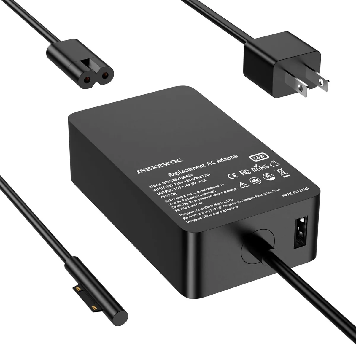 Kenuco Kenuco 65W Surface Pro / Laptop / Book / Go Charger 15V 4A USB 5W — product photo