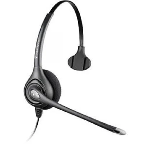 Lightweight monaural headset with over-the-head band and noise-cancelling boom microphone