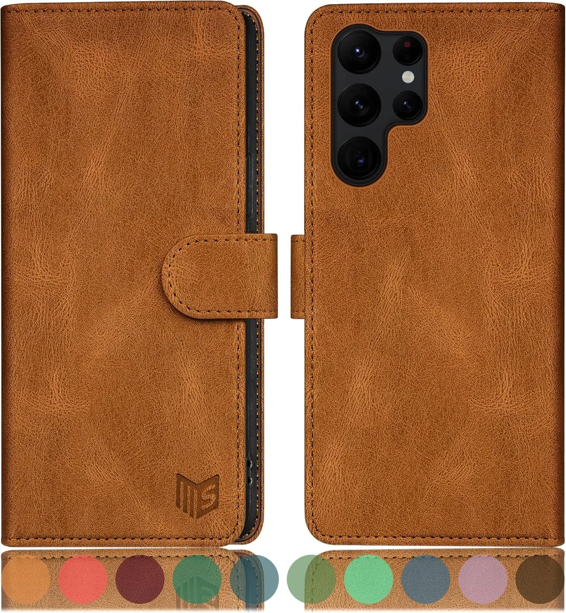 TAURKENAM TAURKENAM Samsung Galaxy S24 Ultra Wallet Case Light Coffee — product photo
