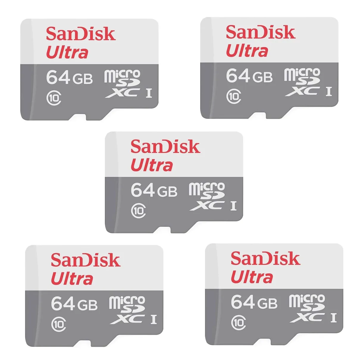 SanDisk SanDisk Ultra 64GB microSDXC memory card 5-pack — product photo
