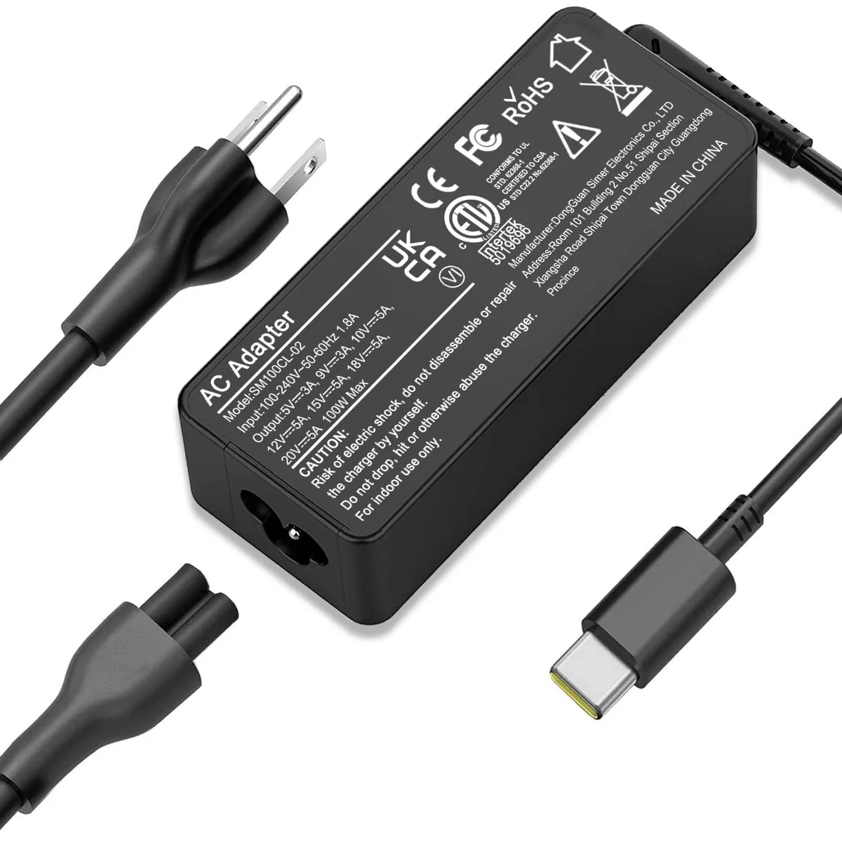  ELECBRAiN SM100CL-02 100W USB-C laptop charger — product photo