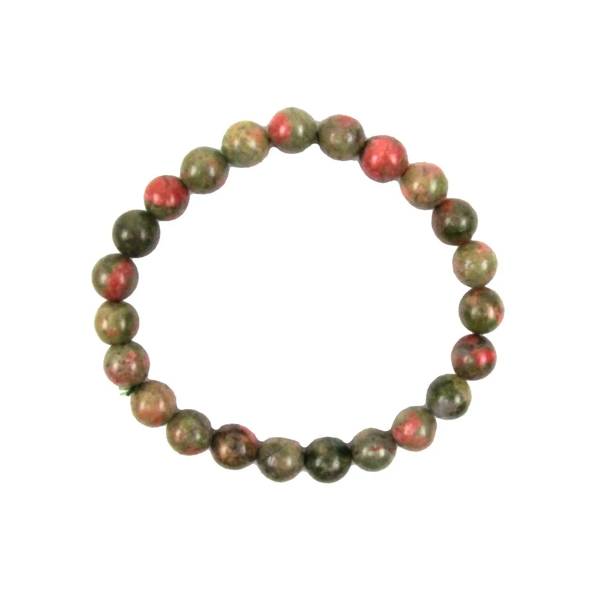 TreasureGurus, LLC TreasureGurus, LLC Natural Unakite Jasper Gemstone Beaded Chakra Bracelet 10 100cl — product photo