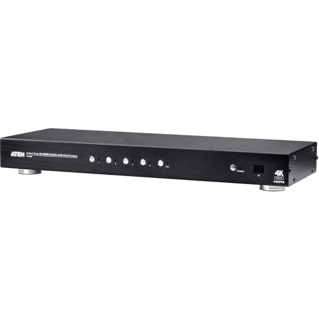 ATEN VS482B 4x2 HDMI KVM switch, black metal box, front pushbuttons