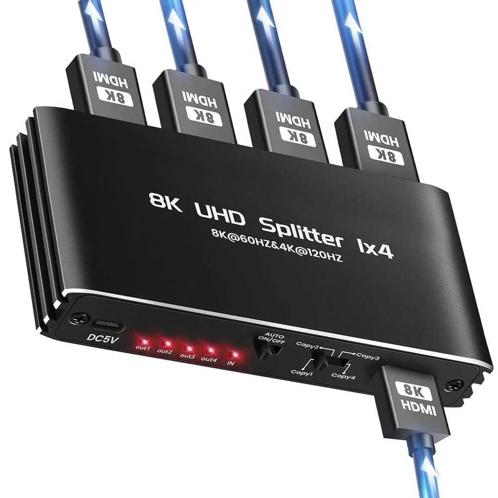 LUOM LUOM OZF8K3 1×4 HDMI 2.1 Splitter 8K60Hz 4K120Hz — product photo