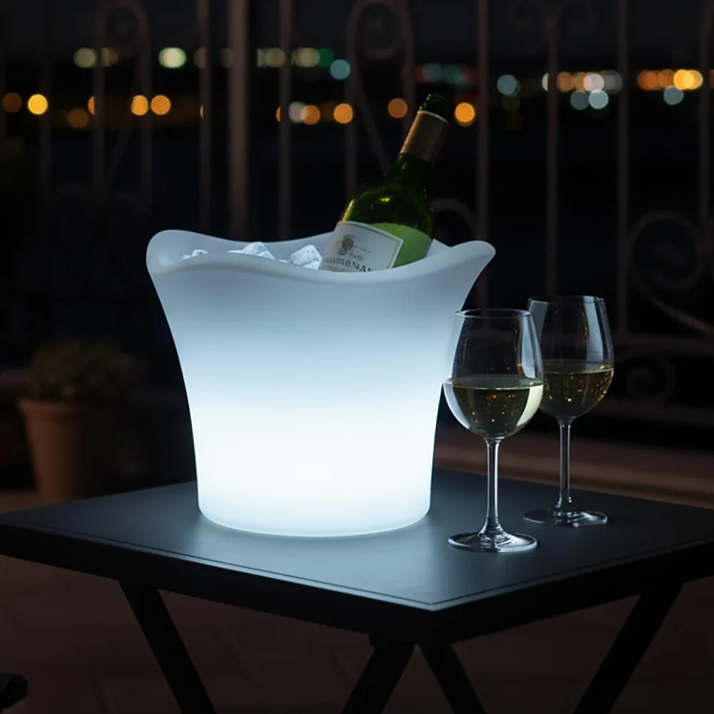 Vandue Corporation Vandue Corporation LED Glowing Ice Bucket 14in White Infrared Remote 30ft 12hr — product photo