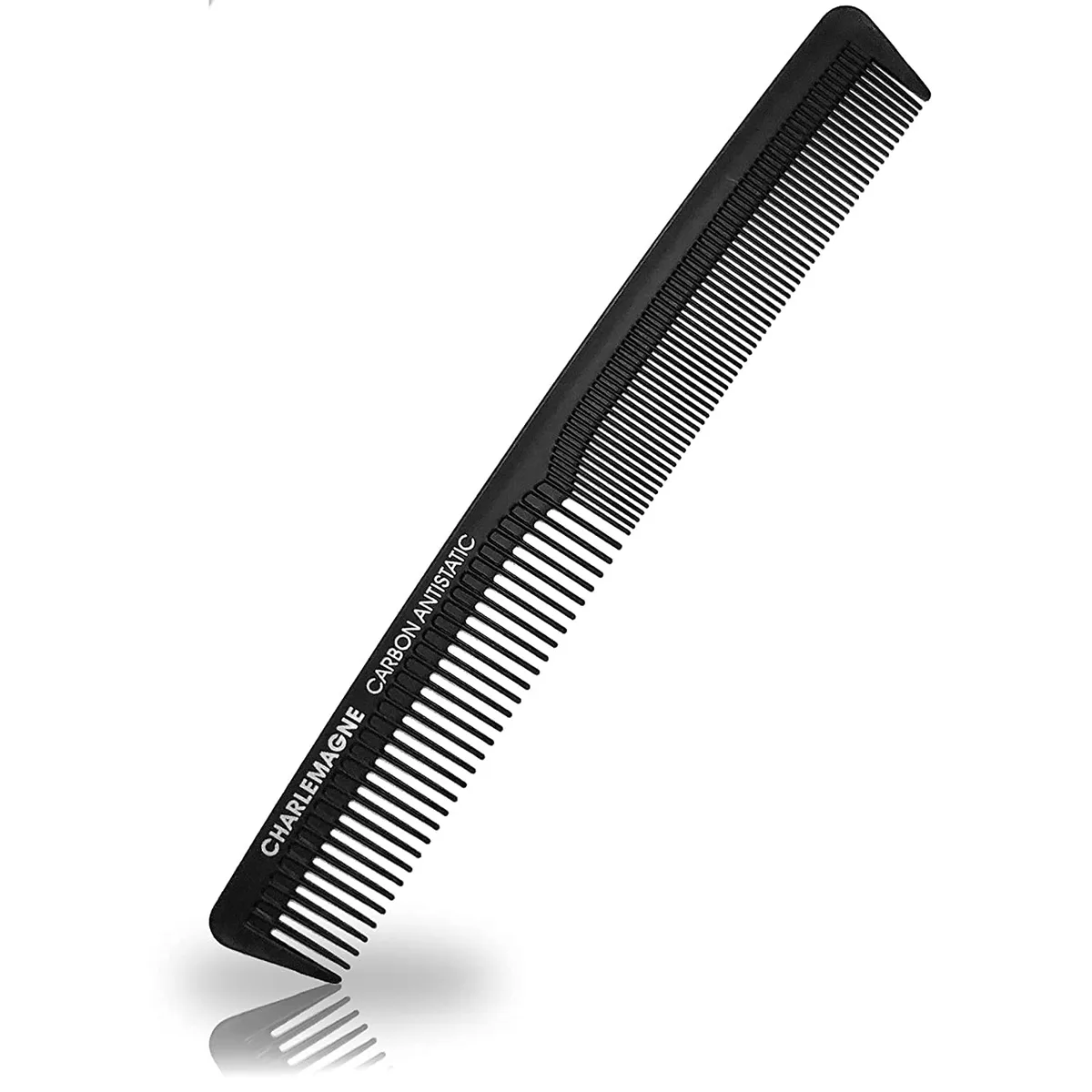 Charlemagne double-sided carbon comb 18 cm flat matte finish