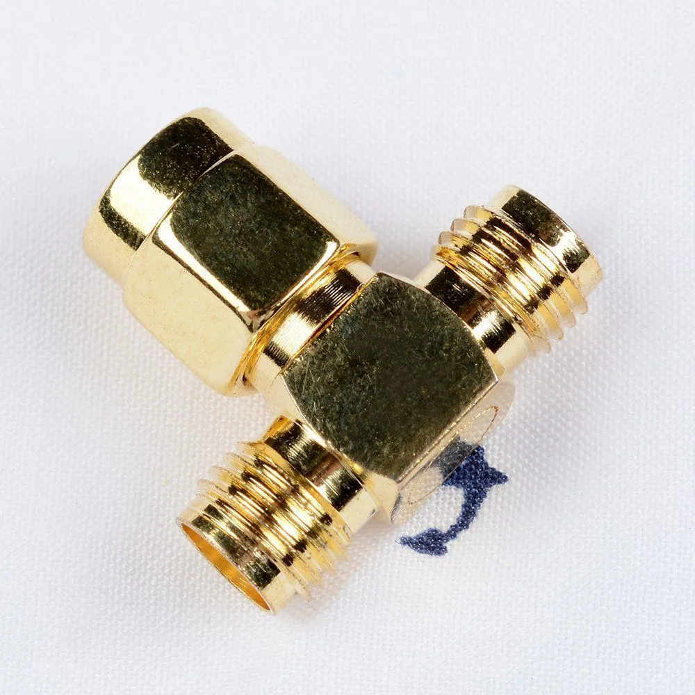 Ruth's sister Ruth's sister SMA Male to Two SMA Female Triple T RF Adapter Connector 3 Way Splitter internal power cable — product photo