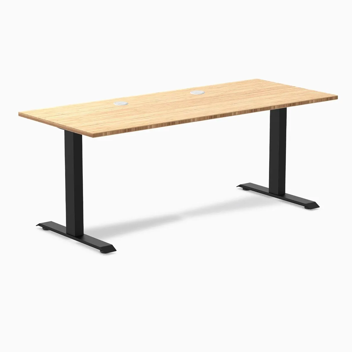 Desky Desky Zero Bamboo Office Desk Dark Bamboo 48 x 30 in Matte Black — product photo
