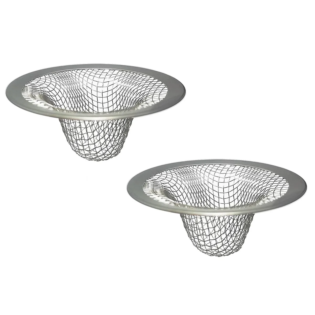 Stainless steel 1.0 inch drain strainer with 2.212 inch top diameter and fine mesh basket