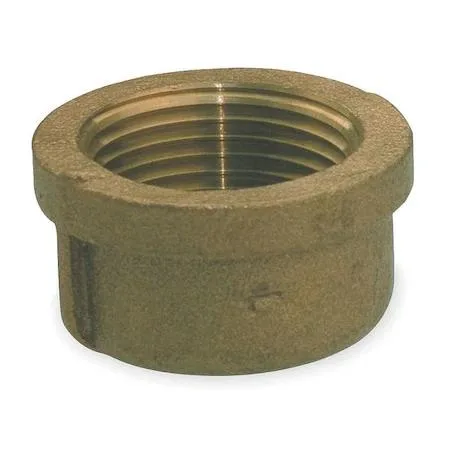 Brass threaded pipe cap, two inch nominal size, yellow metal finish