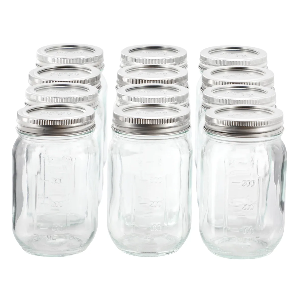 Gibson Home Gibson Home 12 Piece 16 Ounce Glass Canning Jars with Lids and Bands — product photo
