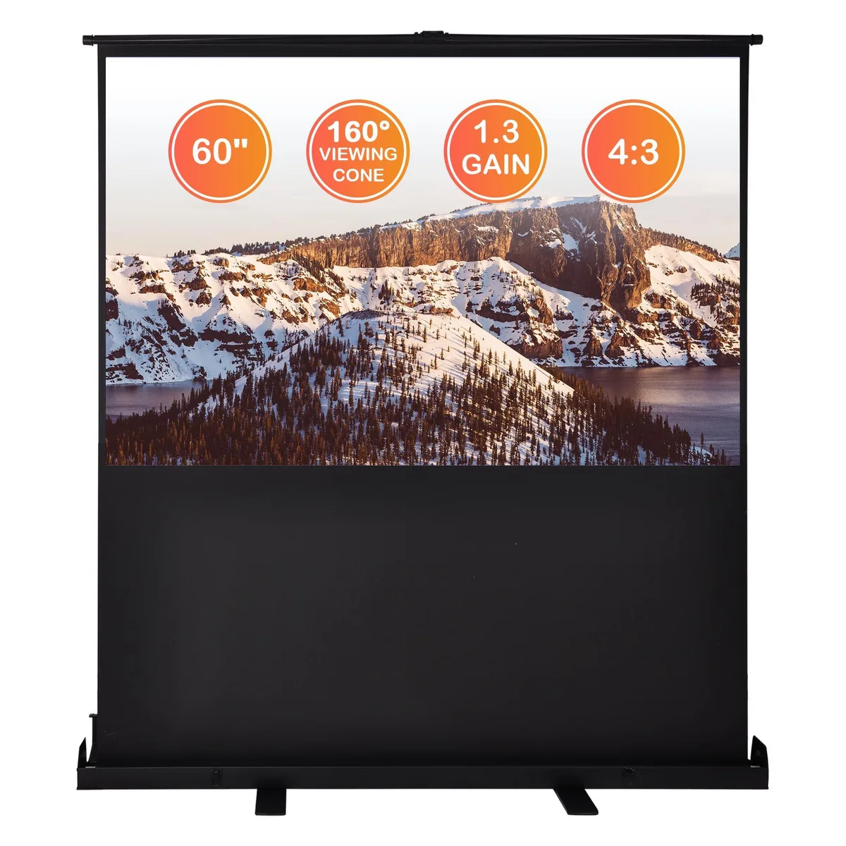 Yescom USA, Inc. Yescom USA, Inc. 16PJS016-P60R43-PU 60" 4:3 Portable Pull-Up Floor Projector Screen — product photo