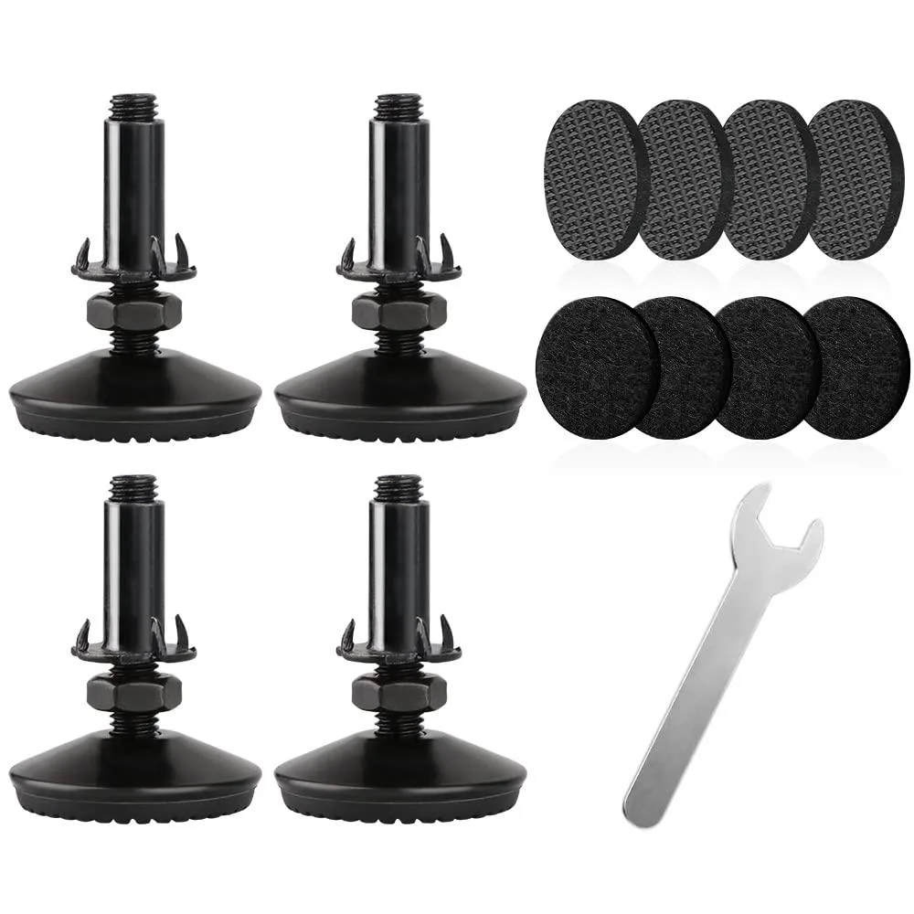 Duratech M10 Adjustable Leveling Feet 4 Pack 2" Base Black — product photo
