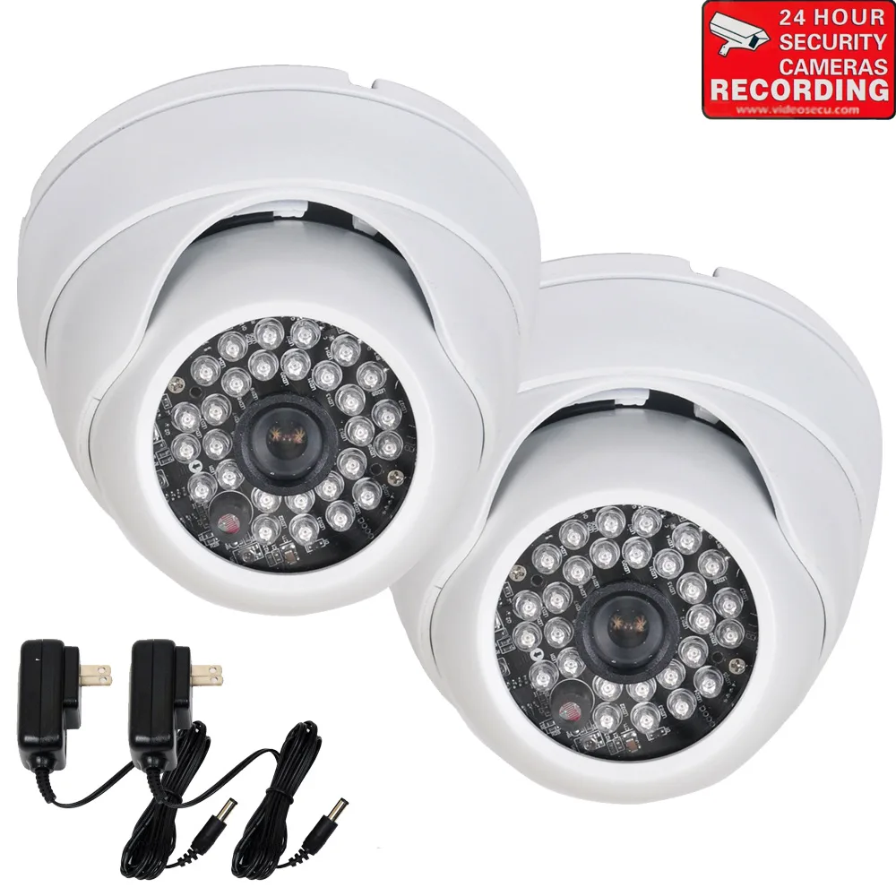 VideoSecu VideoSecu VD6HWLK2 2-pack 600TVL dome cameras 3.6mm 28 IR LEDs — product photo