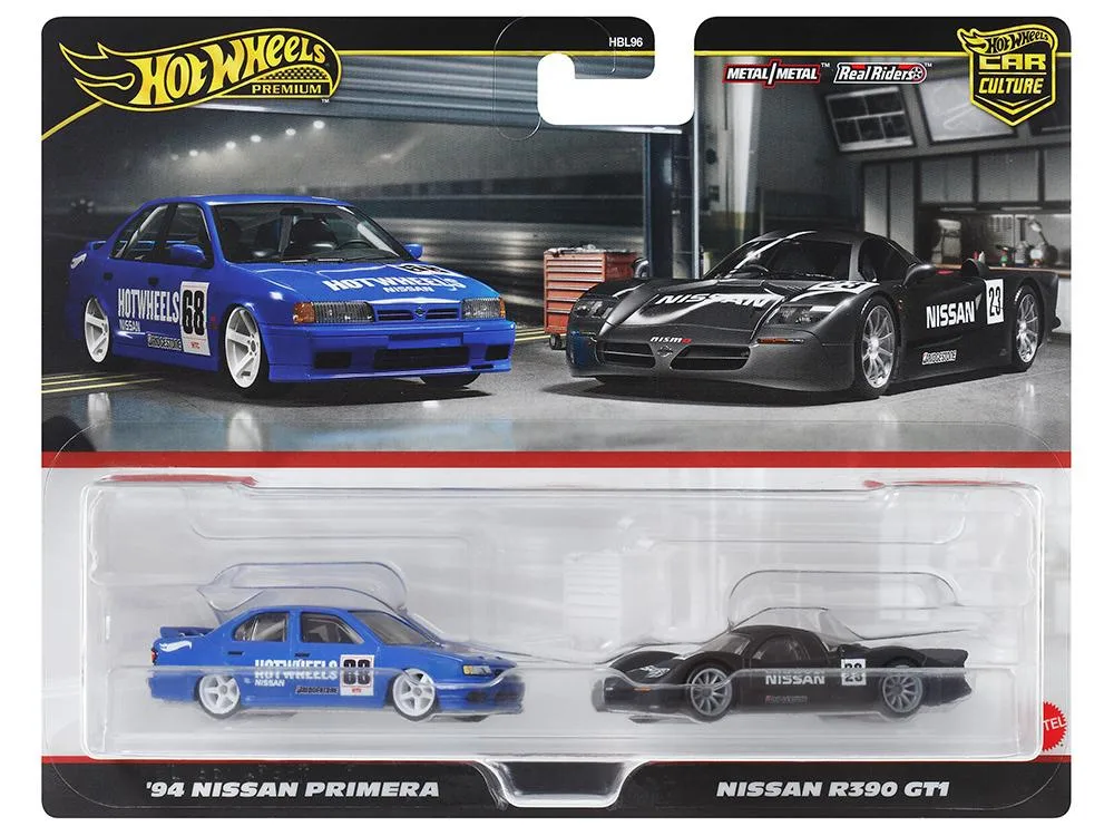Hot Wheels Hot Wheels 1994 Nissan Primera RHD #68 &amp; R390 GT1 #23 Car Culture Set of 2 — product photo