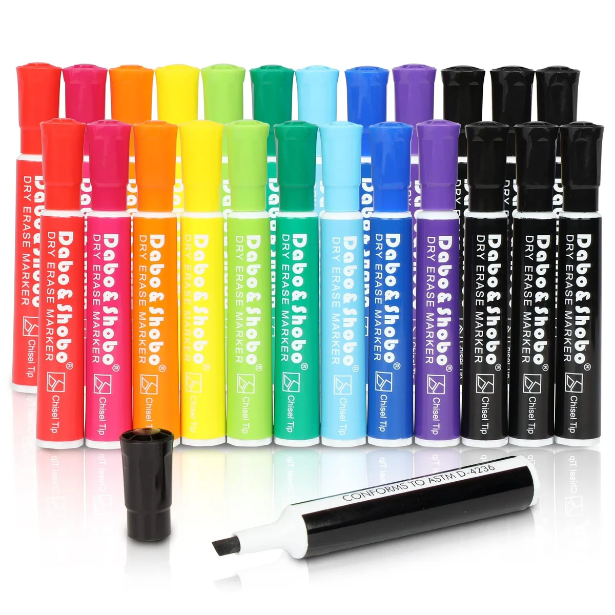  Dabo&amp;Shobo bbb-j-hun-24 whiteboard markers 24 pack 10 colors — product photo