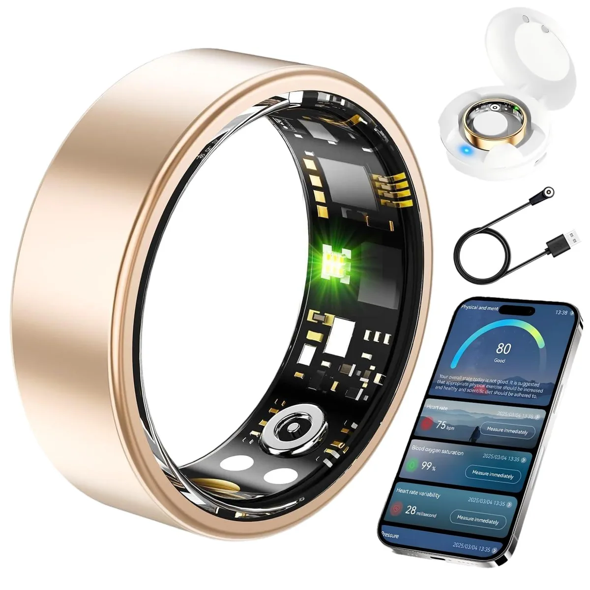  BKWAT Smart Ring Rose Gold Size 9 — product photo