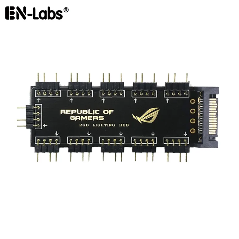 EN-Labs EN-Labs 5VRGBHUB1X10H 5V AURA RGB Hub 10 Ports 1ft Cable — product photo