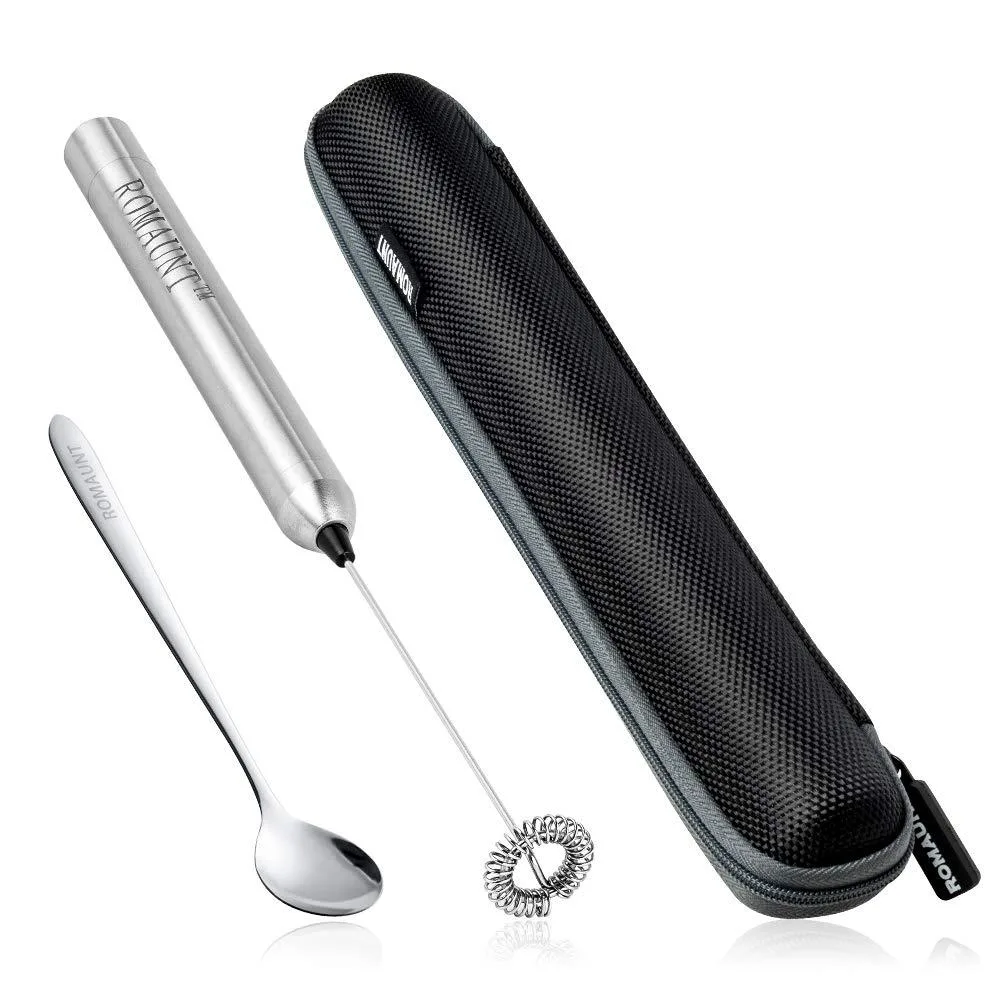  ROMAUNT Handheld Milk Frother Electric Battery Operated Portable — product photo