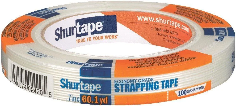 SHURTAPE TECHNOLOGIES, INC. SHURTAPE TECHNOLOGIES, INC. 104476 Clear Packaging Tape 55m mailing supply — product photo