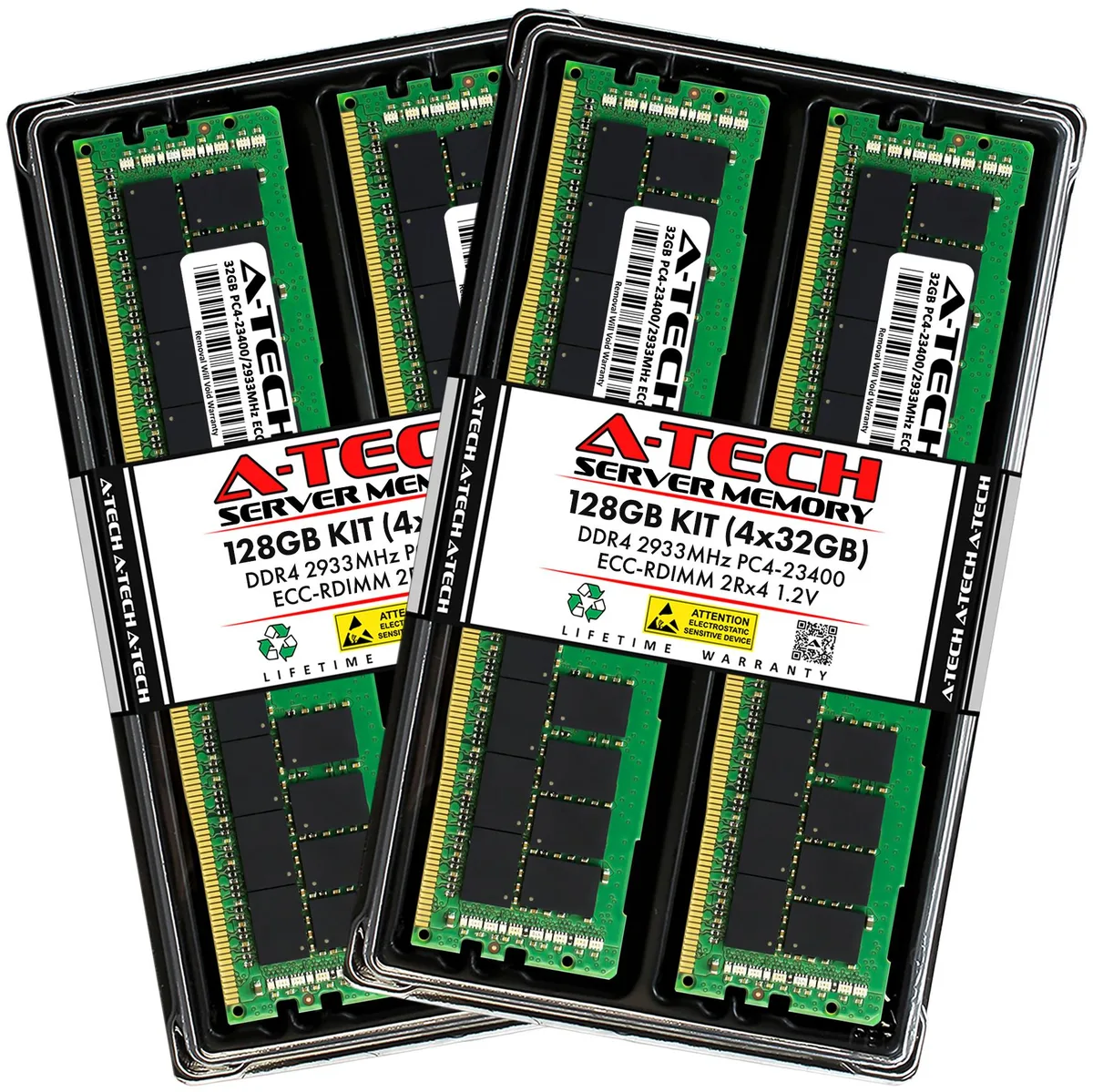 A-Tech A-Tech 128GB Kit (4x32GB) DDR4 2933 ECC RDIMM Mac Pro 2019 memory upgrade — product photo