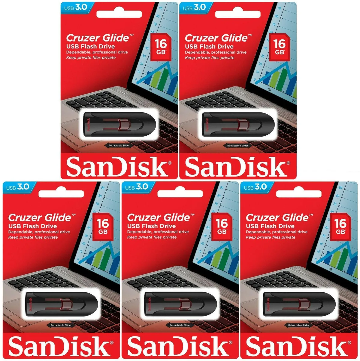 SanDisk SanDisk SDCZ600 80GB (16GB x 5) USB 3.0 flash drive — product photo
