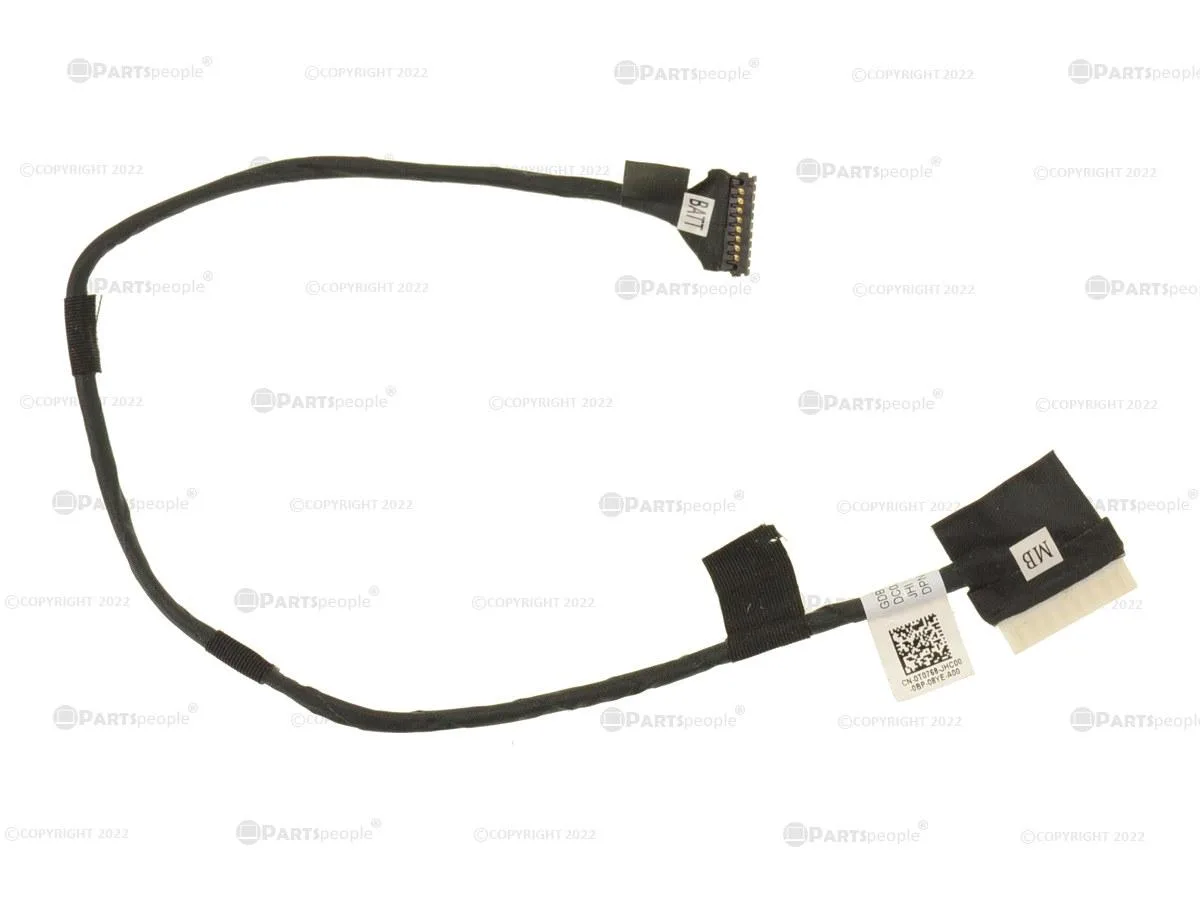 Flat black ribbon cable with white connectors at each end, Dell part T0768
