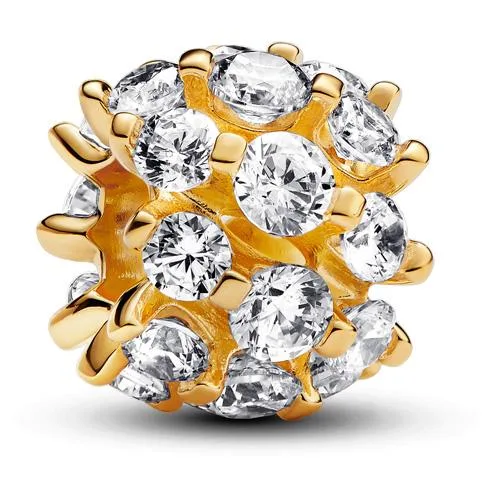 PANDORA PANDORA Sparkling Round Charm 14k gold plated sterling silver bracelet — product photo