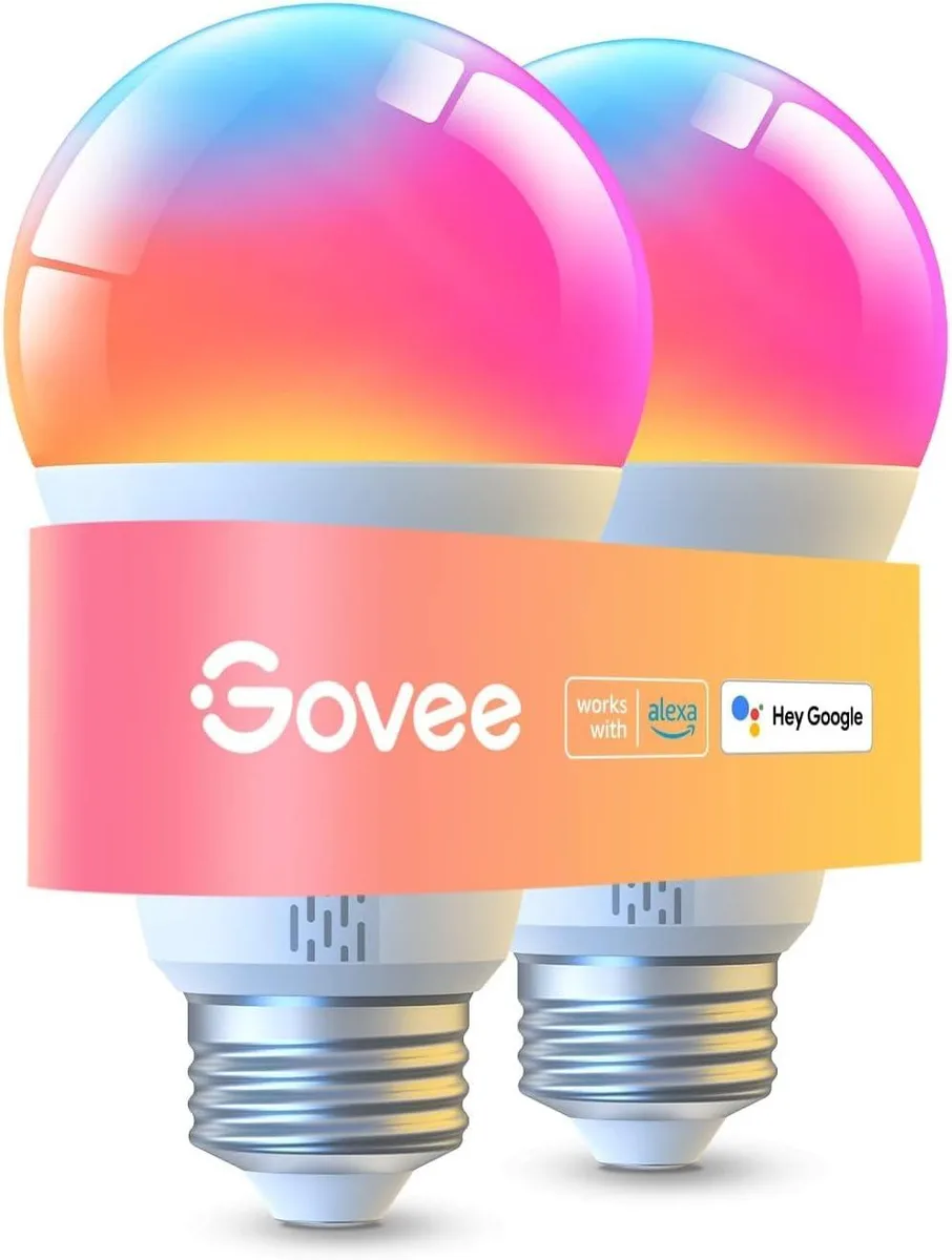 Two standard A19 LED smart bulbs with white finish