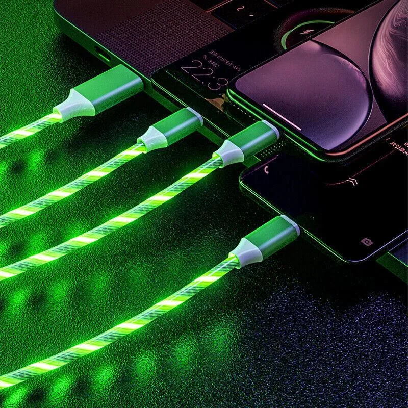 The Perfect Part The Perfect Part 3-in-1 LED Fast Charging Cable Green — product photo