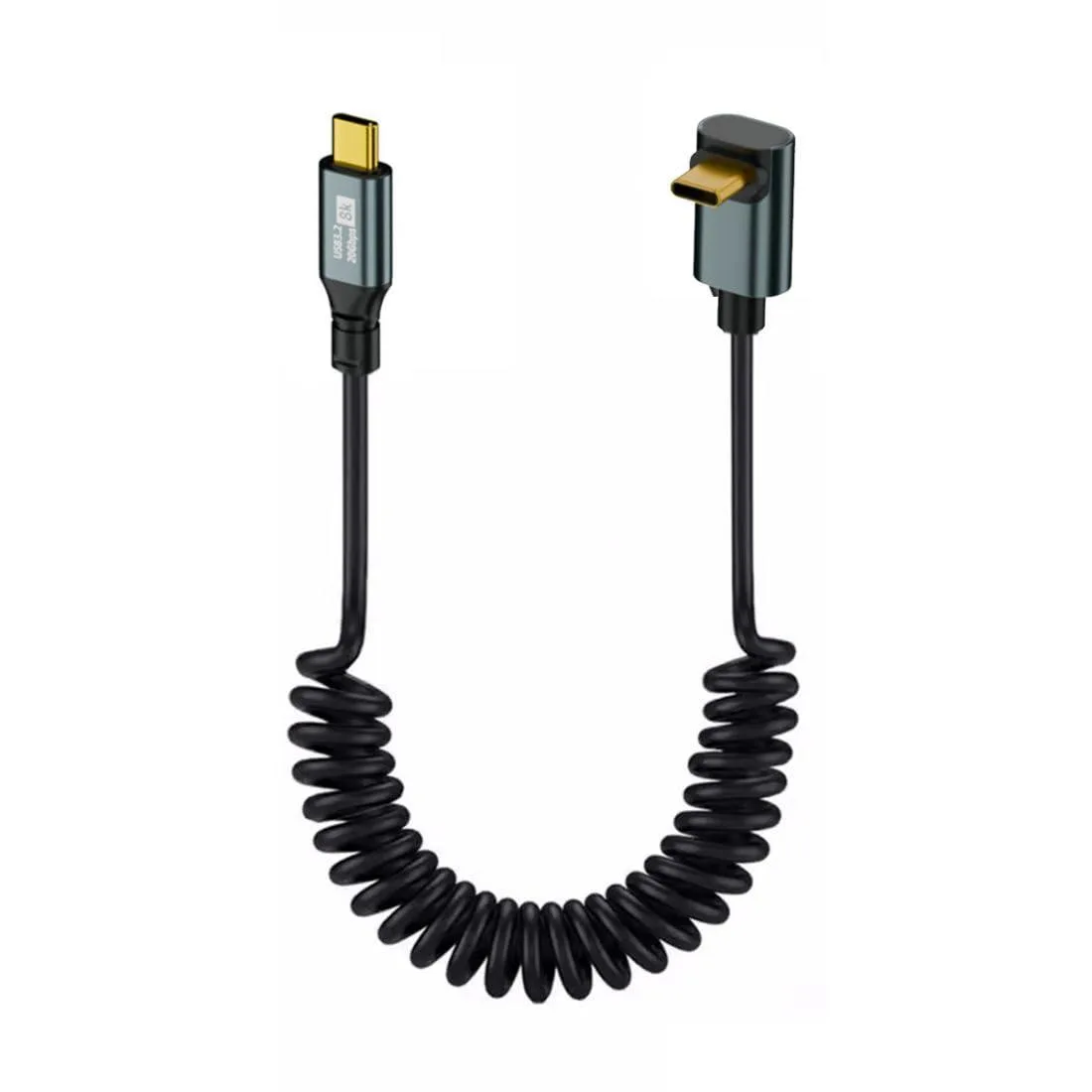 Vszerda Vszerda USB4 C to C Coiled Cable 90° UP 20Gbps 100W 8K60 1.8m — product photo