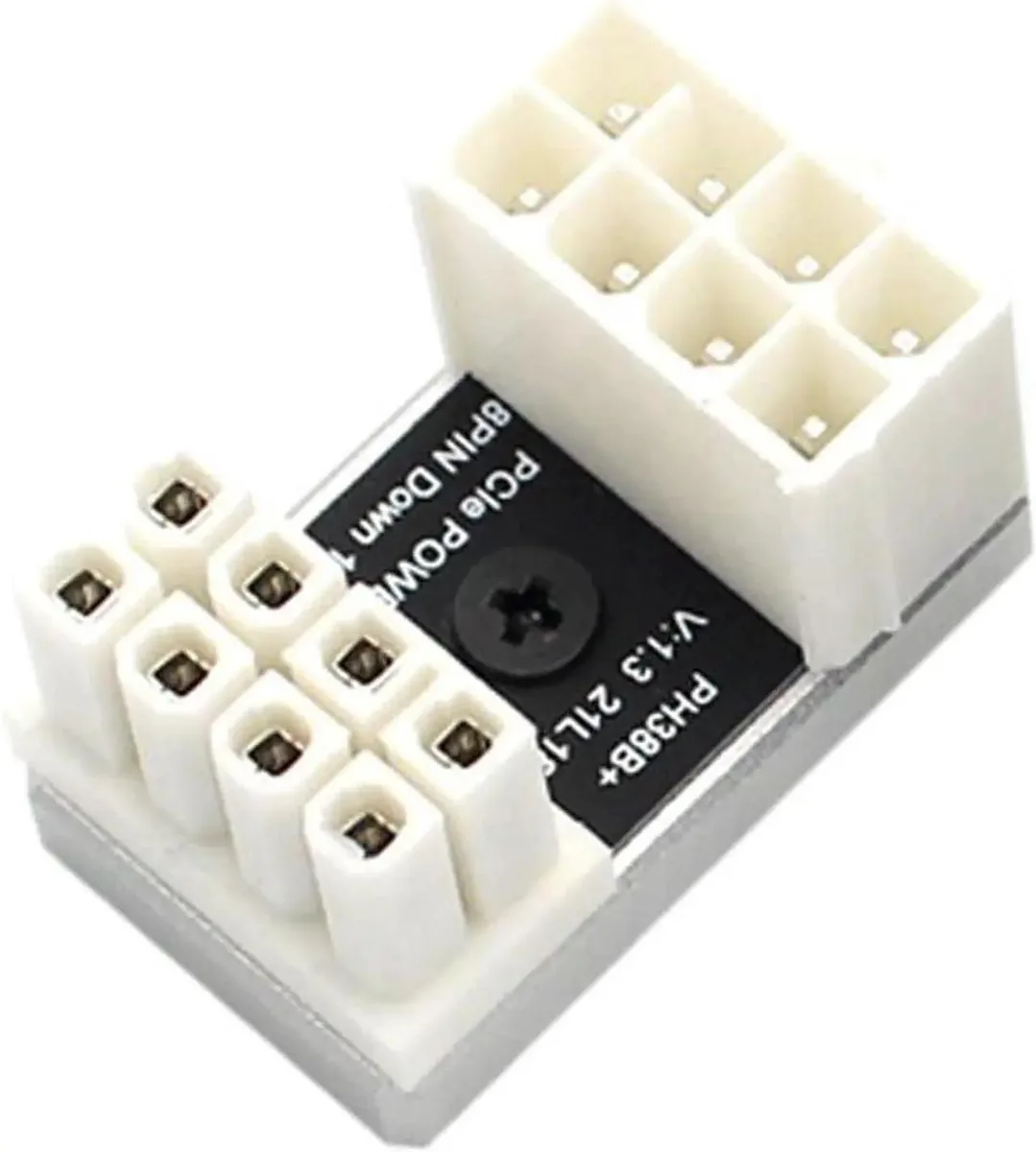 SMUGDESK SMUGDESK PH38B-C2 Silver 180° CPU 8-Pin Power Adapter with CNC Aluminum Heatsink — product photo