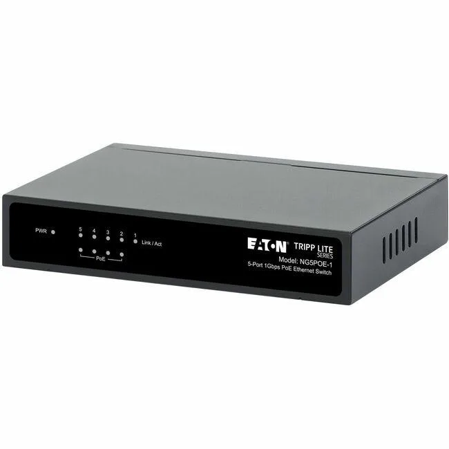 Tripp Lite Tripp Lite NG5POE-1 5-Port Gigabit PoE+ Pass-Through Network Switch 60W PoE Budget — product photo