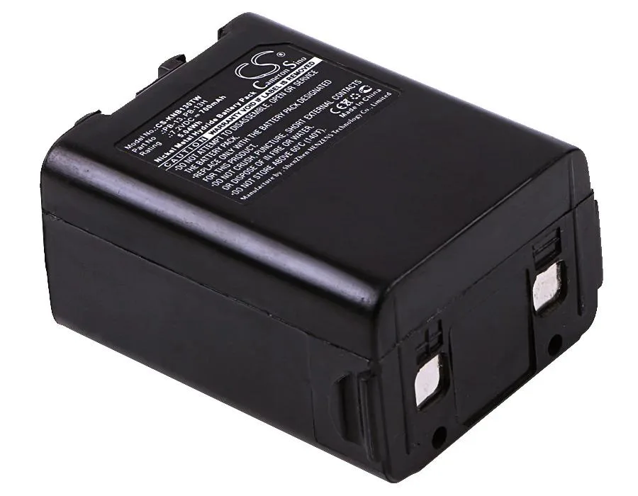Rectangular two-way radio battery pack, dark plastic casing with metal contacts