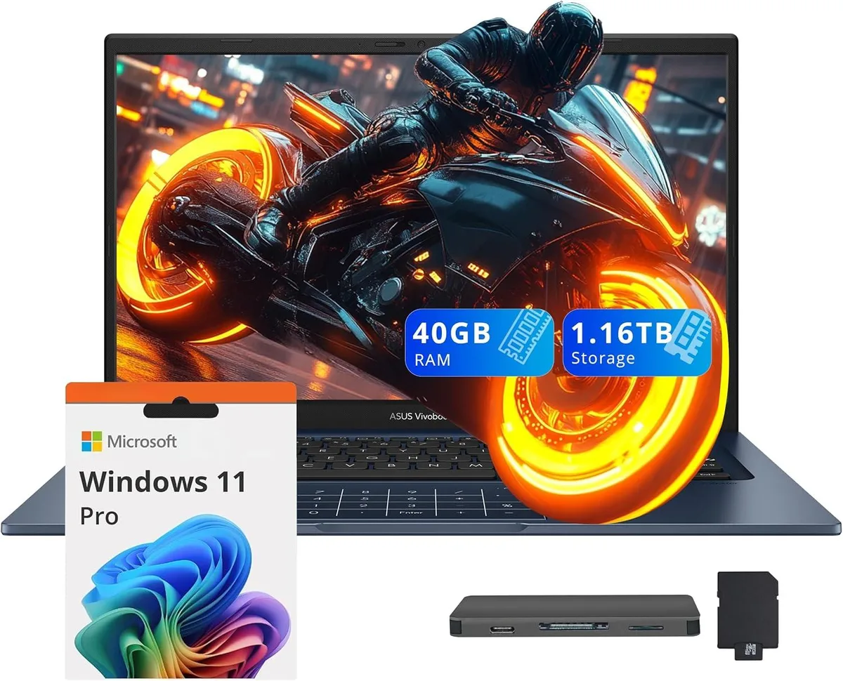 ASUS ASUS Vivobook 14 14" FHD IPS Business Laptop Intel Core 5-120U 40GB RAM 1.16TB Storage Quiet Blue — product photo