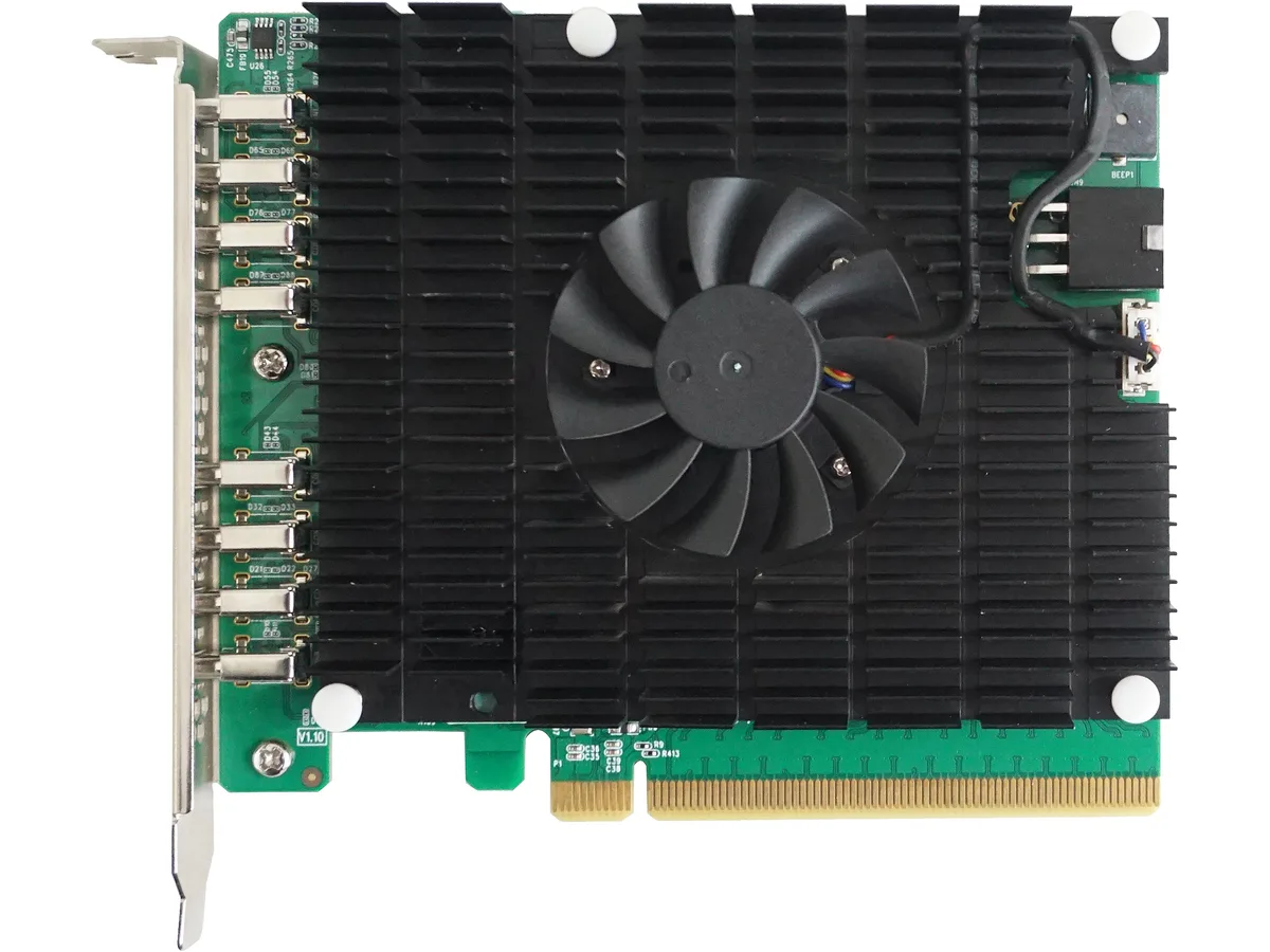 HighPoint Technologies, Inc. HighPoint Technologies, Inc. RU1488C PCIe 3.0 x16 USB 3.2 20Gb/s 8-port controller — product photo