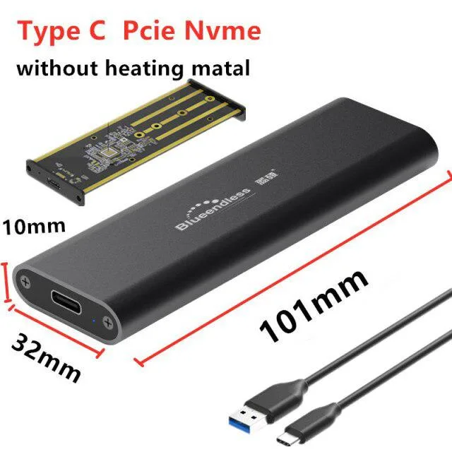 Hetai Tech Hetai Tech M2802N-NVME-C-A 10Gbps USB 3.1 drive enclosure — product photo