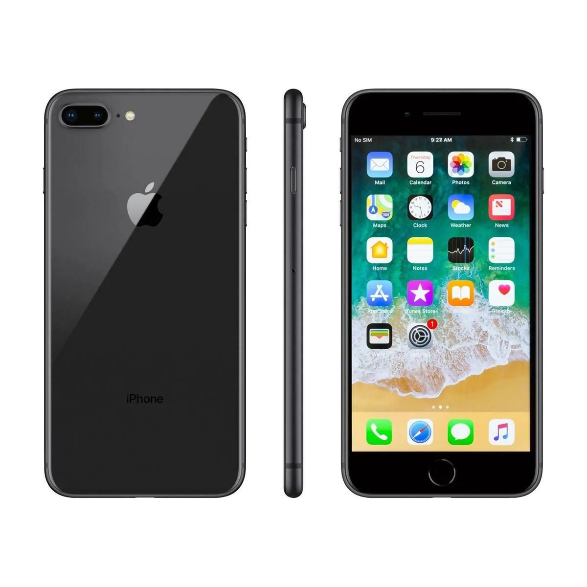 Apple Apple iPhone 8 Plus 64GB 5.5" Space Gray cell phones - unlocked — product photo