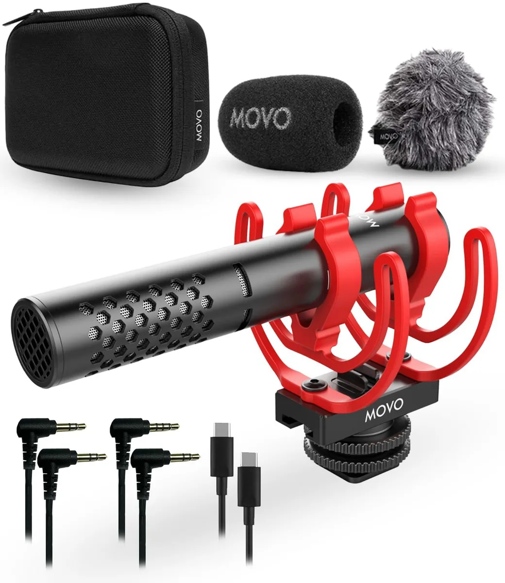 Movo X1-Mini Supercardioid Shotgun Microphone 3.5mm USB-C — product photo