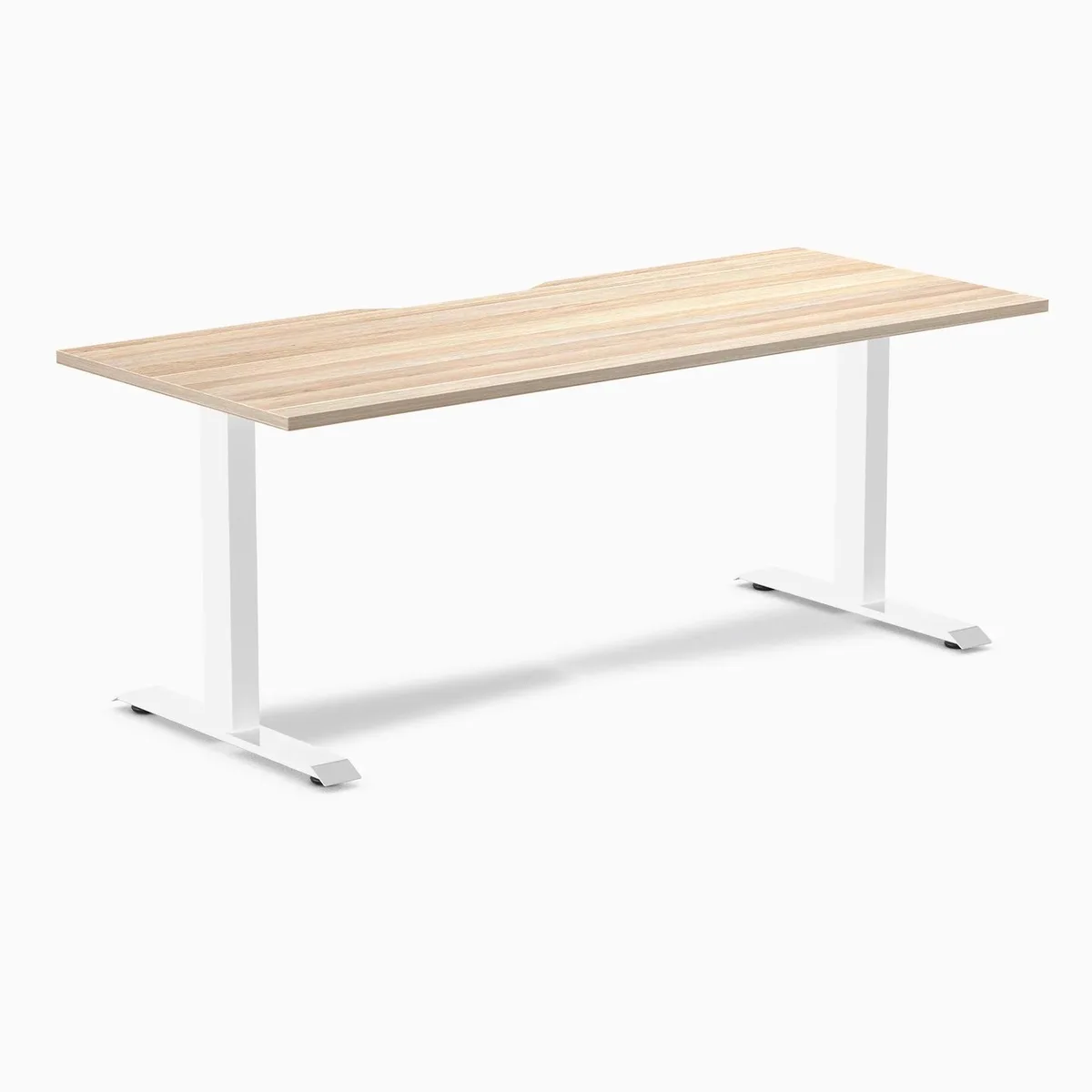 Desky Desky Zero Scalloped Laminate Desk Classic Oak White 70.9 x 29.5 in — product photo