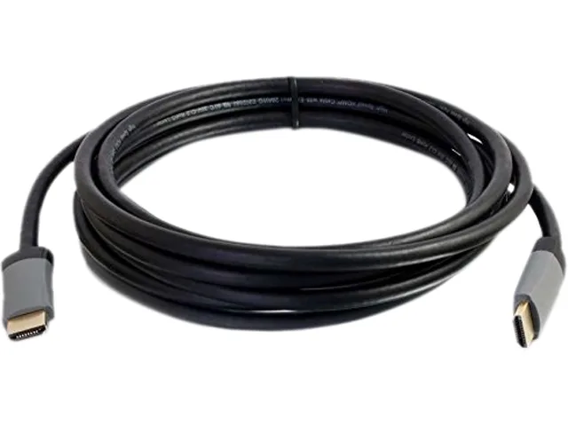 Blue HDMI cable with gold connectors, three feet long