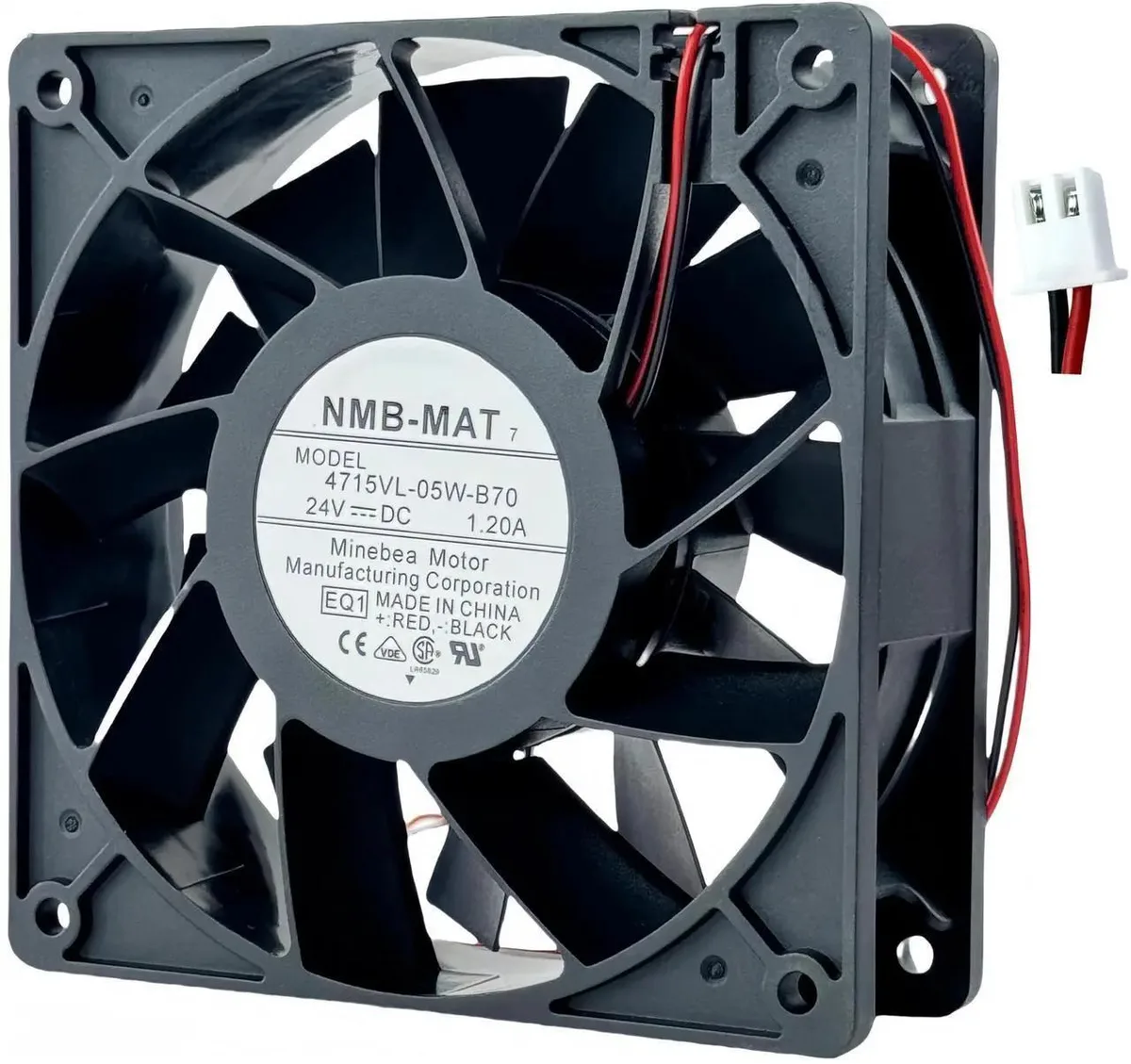 Vszerda Vszerda 4715VL-05W-B70 DC 24V 1.20A 120x120x38mm 2-wire cooling fan — product photo