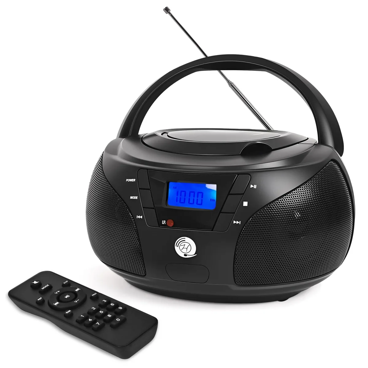 Herneum CB0206-BK CD Player Bluetooth 5.1 FM USB Remote Black — product photo