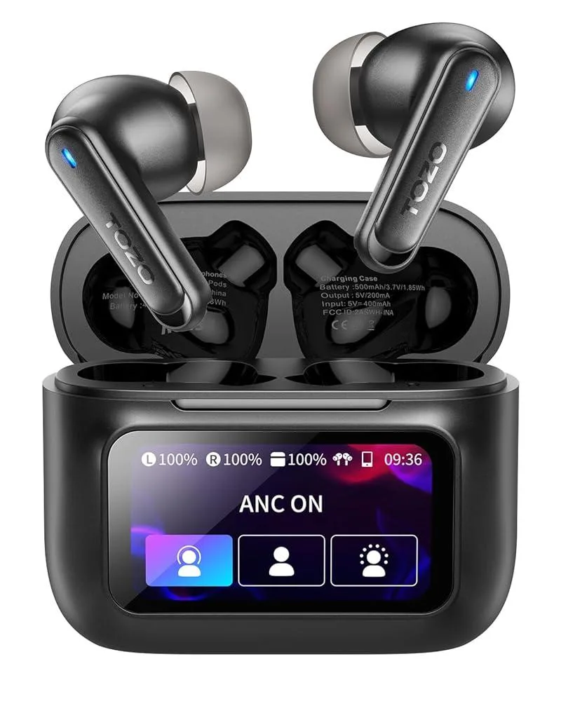 TOZO Store TOZO ColorPods Wireless Earbuds Bluetooth 5.4 Smart Touch Screen Case ANC 32 EQs IPX5 — product photo