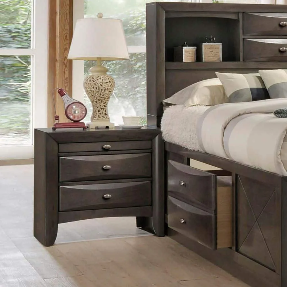 tuphen tuphen Gray Nightstand 2-Drawer 25.5"W 17"D 25.5"H — product photo